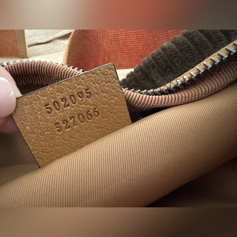 GUCCI Interlocking G Star Childrens Kids Crossbody Belt Bag Fanny Brown Corduroy
